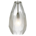 Briolette Monorail Pendant - Satin Nickel / Frost