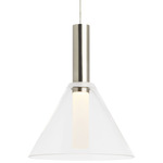 Mezz Monorail Pendant - Satin Nickel / Clear