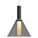 Mezz Monorail Pendant - Black / Transparent Smoke