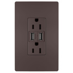 15 Amp Tamper-Resistant Outlet / Type A USB Port - Dark Bronze