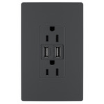 15 Amp Tamper-Resistant Outlet / Type A USB Port - Graphite