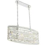 Strato Linear Chandelier - Polished Silver / Firenze Clear