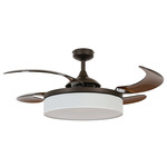 Fanaway Fraser Retractable Ceiling Fan - Oil Rubbed Bronze / Amber / White Linen