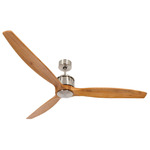 Lucci Air Akmani Ceiling Fan - Brushed Chrome / Teak Wood