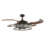 Fanaway Classic Retractable Ceiling Fan with Light - Oil Rubbed Bronze / Dark Koa