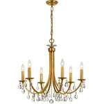 Bridgehampton Chandelier - Antique Gold / Hand-Cut Crystal