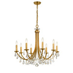 Bridgehampton Chandelier - Antique Gold / Hand-Cut Crystal