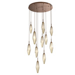 Rock Crystal Round Multi Light Pendant - Oil Rubbed Bronze / Chilled Bronze