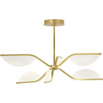 Belterra Convertible Semi Flush / Chandelier - Natural Brass