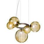 Puppet Ring Chandelier - Matt Black Nickel / Amber