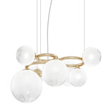 Puppet Ring Chandelier - Matt Gold / White