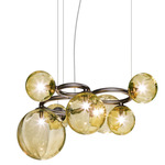 Puppet Ring Chandelier - Matt Black Nickel / Amber