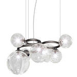 Puppet Ring Chandelier - Matt Black Nickel / Crystal