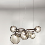 Puppet Ring Chandelier - Matt Black Nickel / Smoky