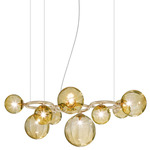 Puppet Ring Chandelier - Matt Gold / Amber