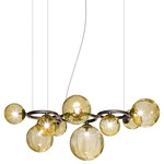 Puppet Ring Chandelier - Matt Black Nickel / Amber