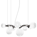 Puppet Ring Chandelier - Matt Black Nickel / White