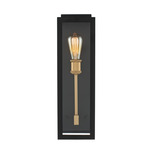 Ashland Outdoor Wall Sconce - Matte Black / Clear