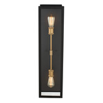 Ashland Outdoor Wall Sconce - Matte Black / Clear