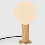 Knuckle Table Lamp with Bulb - Oak / Matte White