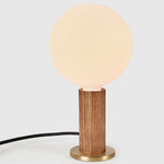 Knuckle Table Lamp with Bulb - Walnut / Matte White