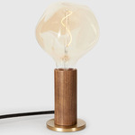 Knuckle Table Lamp with Bulb - Walnut / Tinted