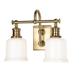 Keswick Bathroom Vanity Light - Aged Brass / Opal Glossy