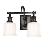 Keswick Bathroom Vanity Light - Old Bronze / Opal Glossy