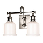 Keswick Bathroom Vanity Light - Satin Nickel / Opal Glossy