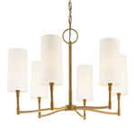 Dillon Chandelier - Aged Brass / Off White