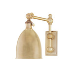 Roslyn Metal Shade Wall Sconce - Aged Brass / Aged Brass