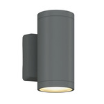 Outdoor Cylinder 4 inch Up and Down Wall Light - Silver