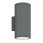 Outdoor Cylinder 6 inch Up and Down Wall Light - Silver