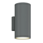 Outdoor Cylinder 6 inch Up and Down Wall Light - Silver