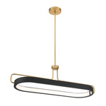 Pemberton Oval Pendant - Warm Brass / Matte Black