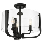 Campisi Semi Flush Ceiling Light - Black / Clear