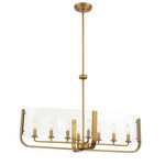 Campisi Oval Chandelier - Brass / Clear