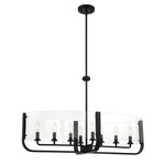 Campisi Oval Chandelier - Black / Clear