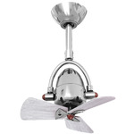 Diane Wood Ceiling Fan - Polished Chrome / Barn Wood