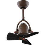 Diane Wood Ceiling Fan - Textured Bronze / Matte Black