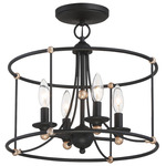 Westchester County Semi Flush Ceiling Light - Sand Coal