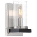 Coles Crossing Wall Sconce - Brushed Nickel / Clear Seeded