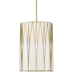 Regal Terrace Pendant - Soft Brass / White