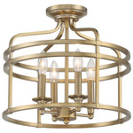 Covent Park Semi Flush Ceiling Light - Honey Gold