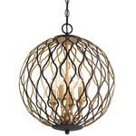 Gilded Glam Pendant - Sand Coal