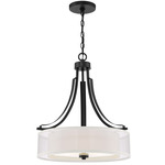 Parsons Studio Pendant - Sand Coal / Translucent Silver / Off White