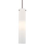 Cylinder Pendant - Brushed Nickel / Etched Opal