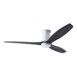 Arbor DC Flush Ceiling Fan - Gloss White / Ebony