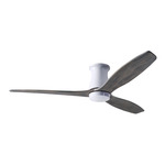 Arbor DC Flush Ceiling Fan - Gloss White / Graywash