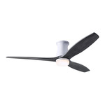 Arbor DC Flush Ceiling Fan - Gloss White / Ebony